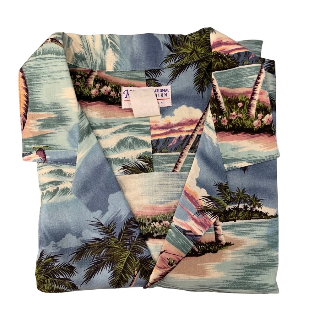 Vintage KY's‎ International Shirt Made in Hawaii Mens XL Tropical Palm Tree - Picture 4 of 10